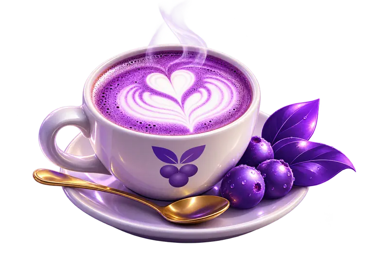 Berrylist purple coffee beside berries