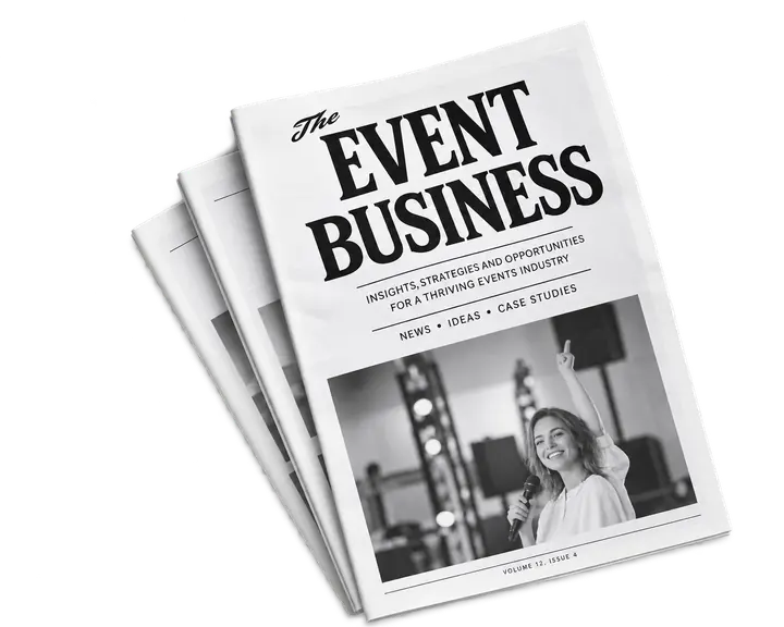 Event business newspaper representing traditional marketing
